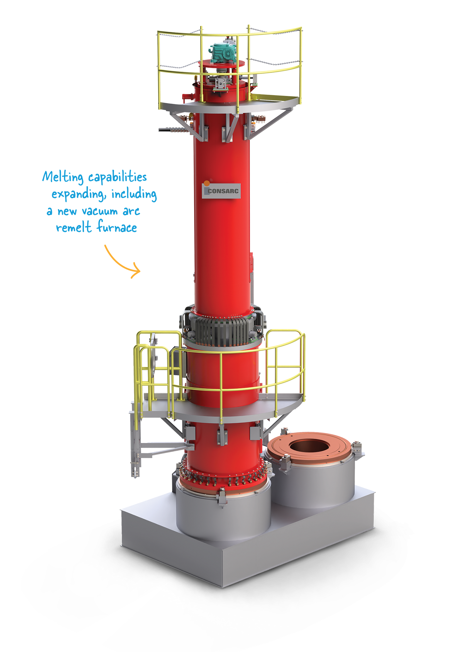 a 3D render of a Nitinol melt furnace